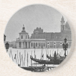 Black White Grand Canal Venice Italy Travel Coaster