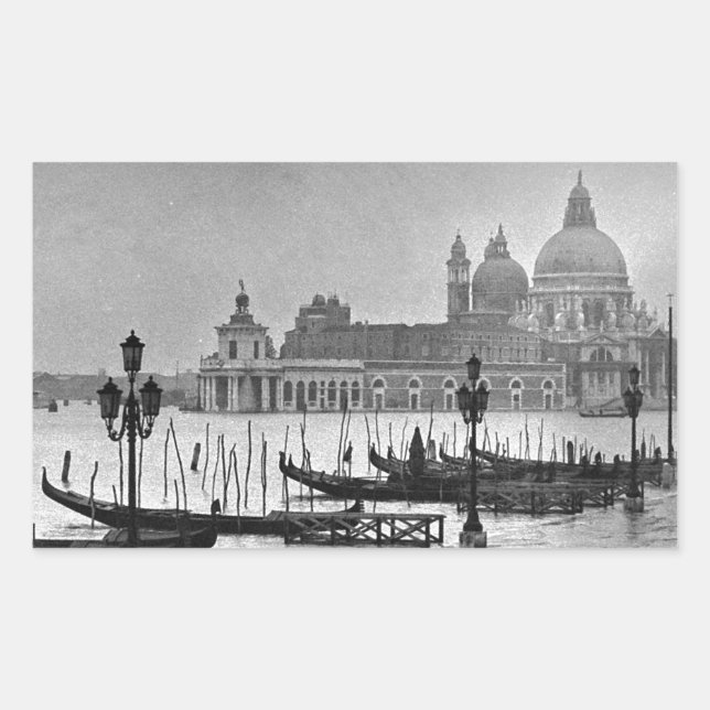 Black White Grand Canal Venice Italy Travel Sticker (Front)