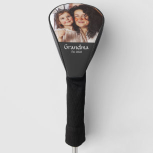 Black White Grandma Established Bold Photo Golf Head Cover