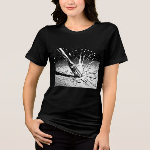 Black White Graphic Style Brush Paint Splotch Tri-Blend Shirt