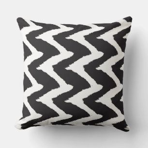 Black White Graphic Throw Pillow