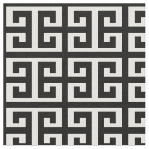 black white greek key fabric
