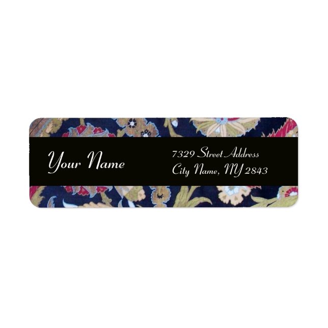 BLACK WHITE GREEN CLASSIC ORIENTAL FLOWERS DAMASK (Front)