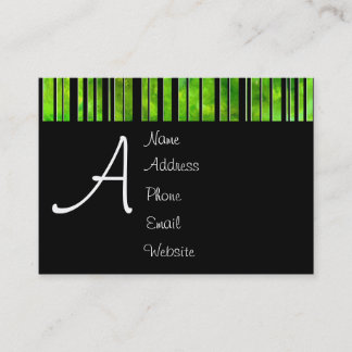 Black & White Green Lines Business Card