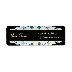 BLACK WHITE GREEN ORIENTAL TULIPS  DAMASK