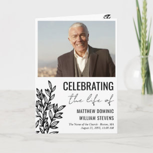 Black White Greenery Photo Celebrating the Life of Program