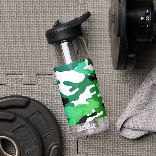 Black & White Greenleaf Camo Camelbak Water Bottle (Gym)