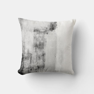 Black White Grey Abstract Decor Pillow