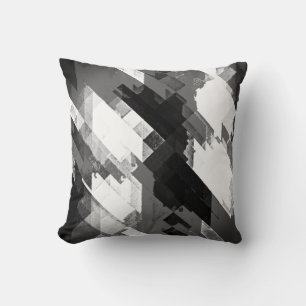 Black/White/Grey Abstract Decor Pillow