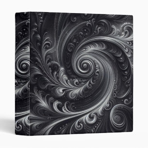 Black White Grey Abstract Modern Simple Swirl Binder