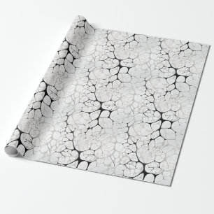 Black, White & Grey Abstract Network Wrapping Paper