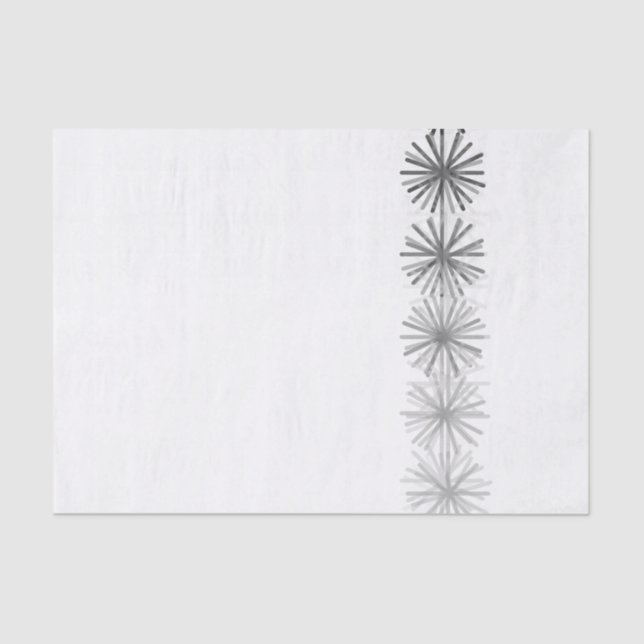 Black, White, Grey, Asterisk Tissue Paper (Front)