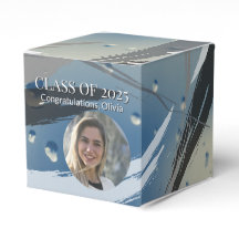 Black, White & Grey Brushstrokes Favour Box