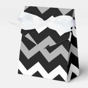 Black White & Grey Chevron Print Pattern Favor Box