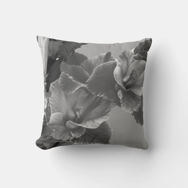 Black, White & Grey Decorative Throw Pillow (Front)