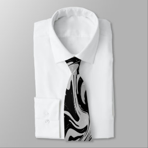 Black White Grey Elegant Stylish Modern Tie