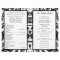 Black, White, Grey Floral Damask Wedding Program