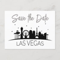 Black White Grey Las Vegas Wedding Save The Date