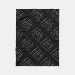Black White Grey Live Love Laugh Inspirational Fleece Blanket