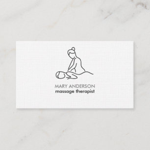 Black White Grey Massage Therapy Masseuse Spa Business Card