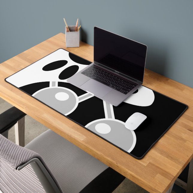 Black white grey modern doodle art desk mat (Office 2)