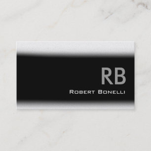 Black White Grey Monogram Consultant Business Card