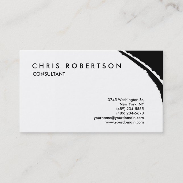 Black White Grey Pattern Business Card (Front)