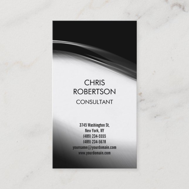 Black White Grey Pattern Business Card (Front)