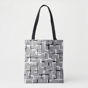 Black White Grey Pattern Tote Bag