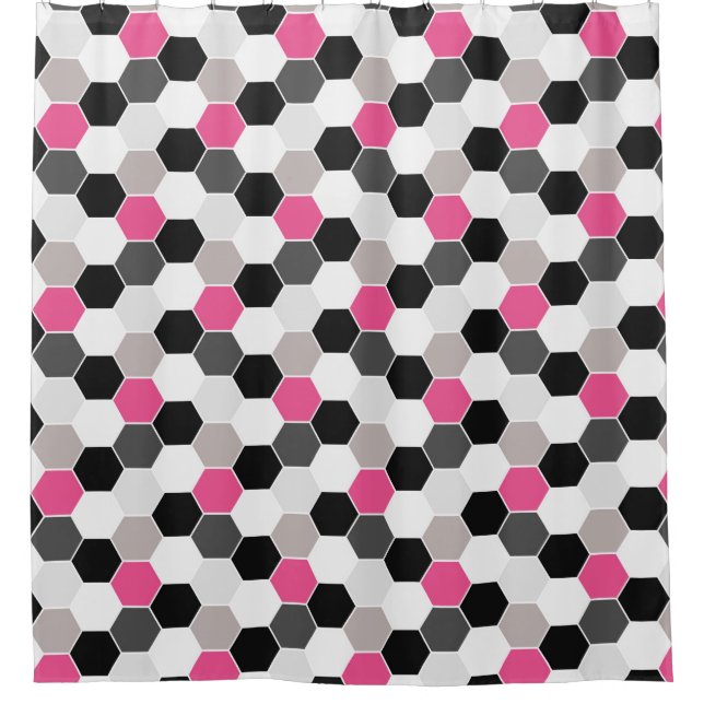 Black White Grey Pink Honeycomb Pattern (Front)