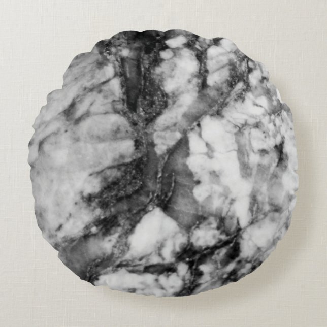 black &white grey round pillow (Front)