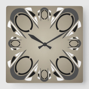 Black White Grey Sepia Art Deco Wall Clock