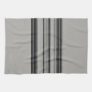 Black White Grey Striped Pattern Kitchen Towel
