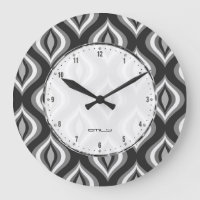 Black White & Grey Teardrop Modern Pattern