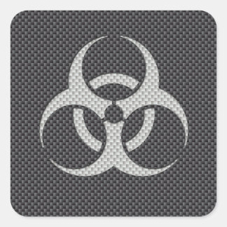 Black White & Grey Toxic Carbon Fibre Square Sticker