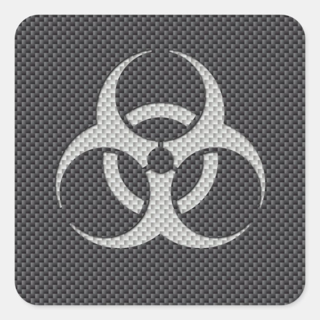 Black White & Grey Toxic Carbon Fibre Square Sticker (Front)