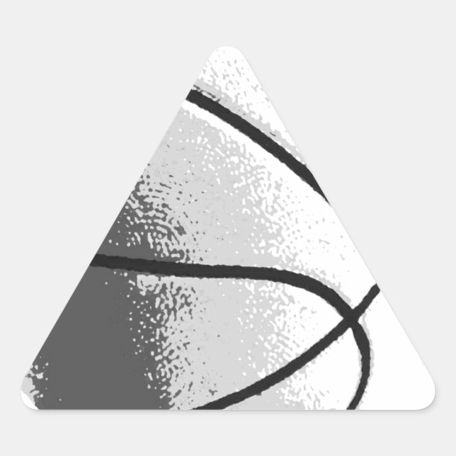 Black White Grey Trendy Pop Art Basketball Triangle Sticker (Front)
