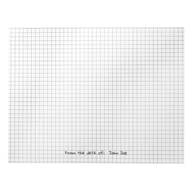 Black/White Grid Pattern From the Desk of Notepad (Front)