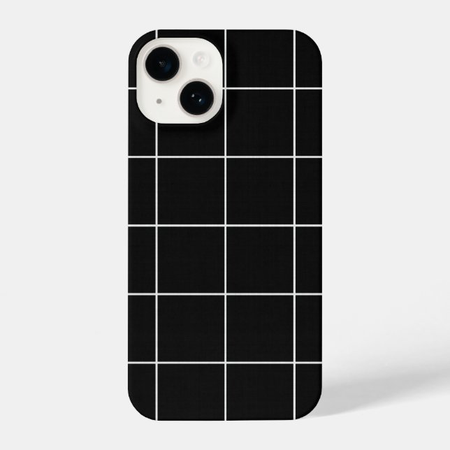 Black & White Grid Pattern iPhone Case (Back)