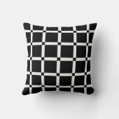 Black & White Grid Pattern Throw Pillow (Back)