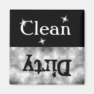 Black White Grunge Clean Lave-vaisselle Magnet