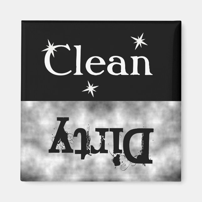 Black White Grunge Clean Lave-vaisselle Magnet (Devant)