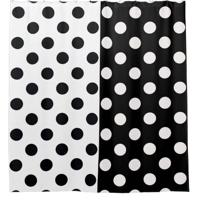 Black White Half Colour Split Inverse Polka Dots (Front)