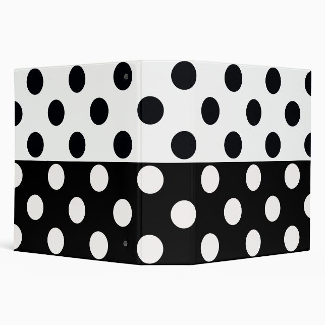 Black White Half Colour Split Inverse Polka Dots Binder (Background)