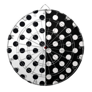 Black White Half Colour Split Inverse Polka Dots Dartboard