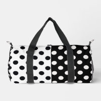 Black White Half Colour Split Inverse Polka Dots