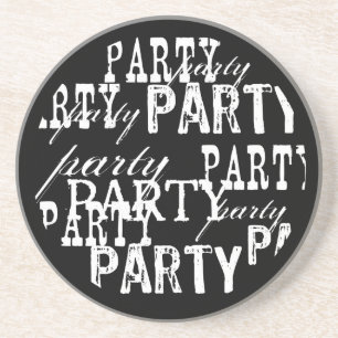 Black white Halloween party coasters