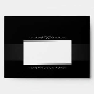 Black & White Halloween Scroll GRAY INSIDE Wedding Envelopes
