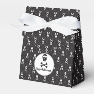 Black & White Halloween Skulls Favour Box
