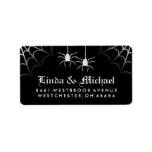 Black White Halloween Wedding Spiders Web Address